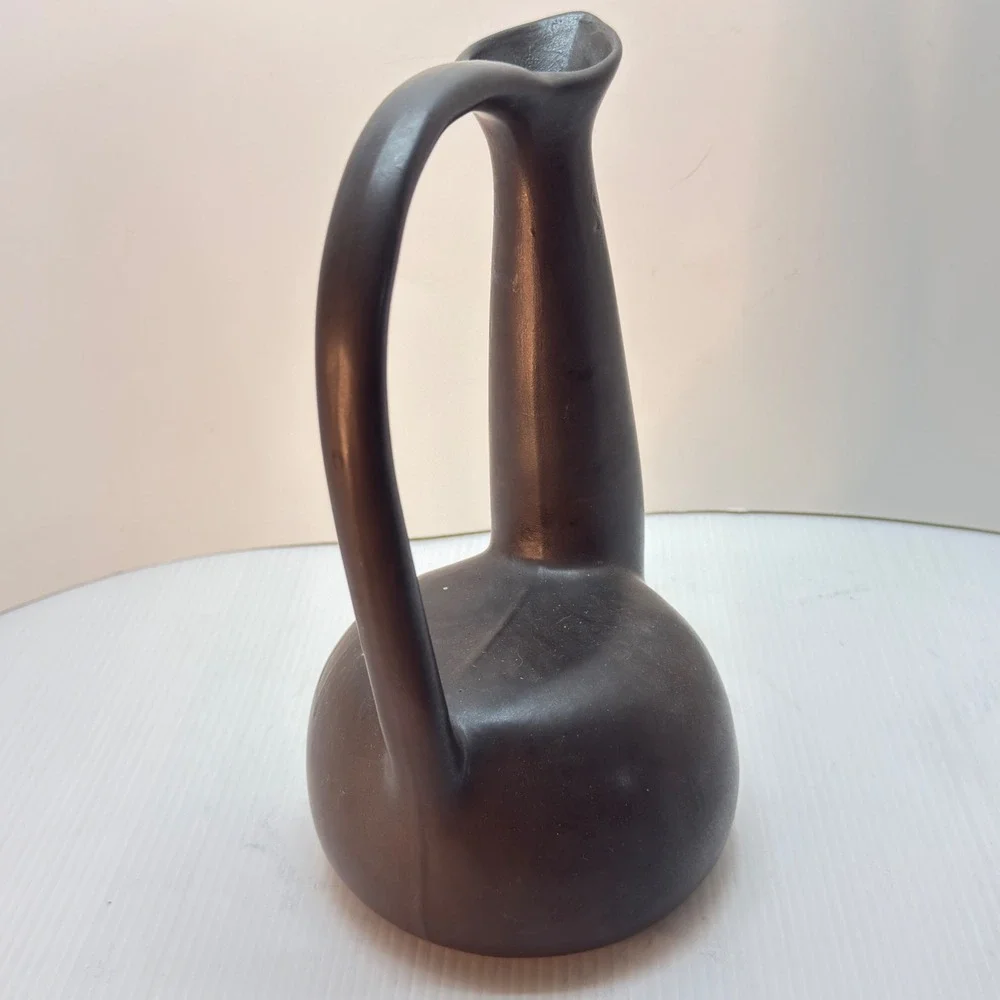 Gio Ponti Bucchero Nero Licensed Re-Edition Vase Italian Modern Black Ceramic